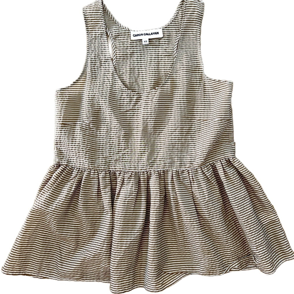 Gauzy lightweight peplum tank from Caron Callahan in excellent condition